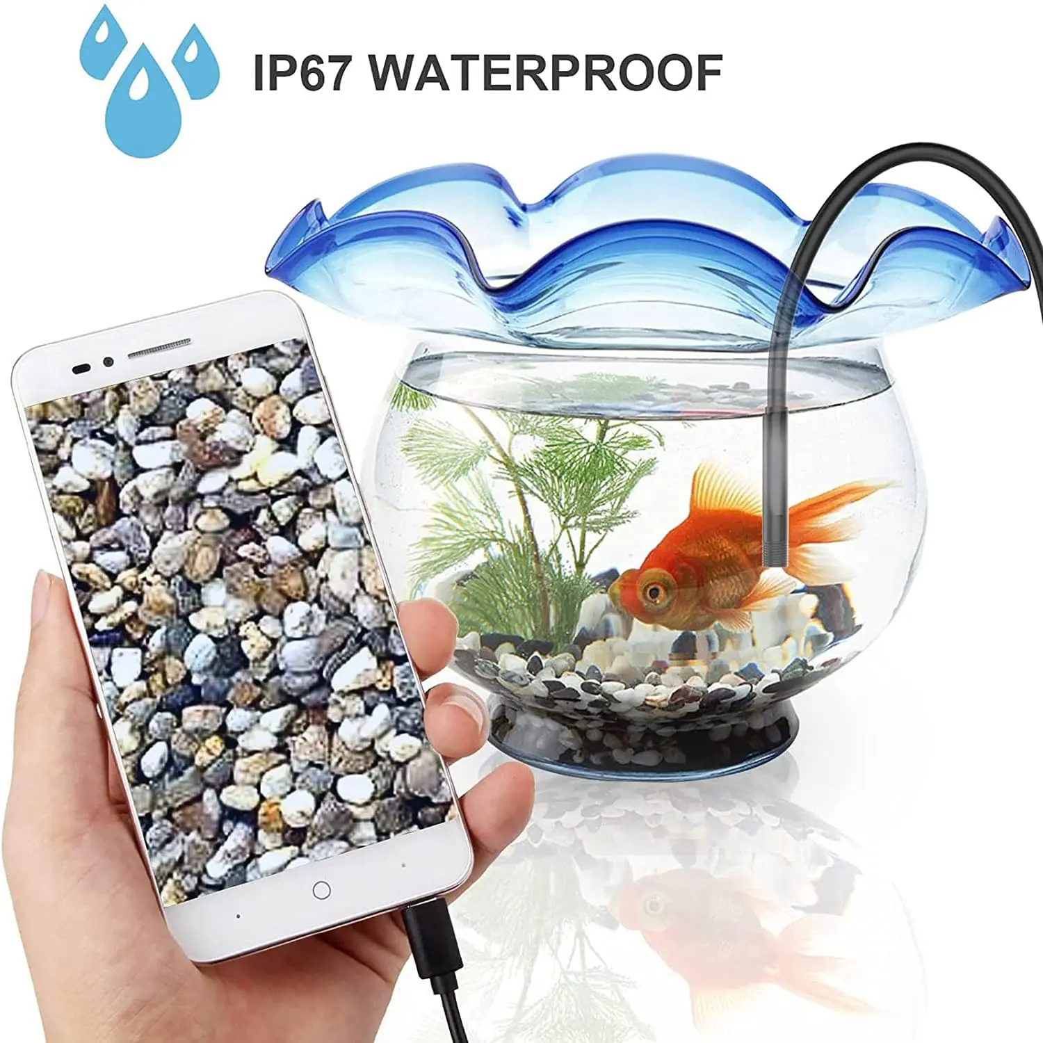 AN100 5.5mm 내시경 카메라 모바일 3 인 1 type-c 마이크로 USB c 내시경 미니 카메라 배관 검사 카메라, 배수관용 내시경 카메라