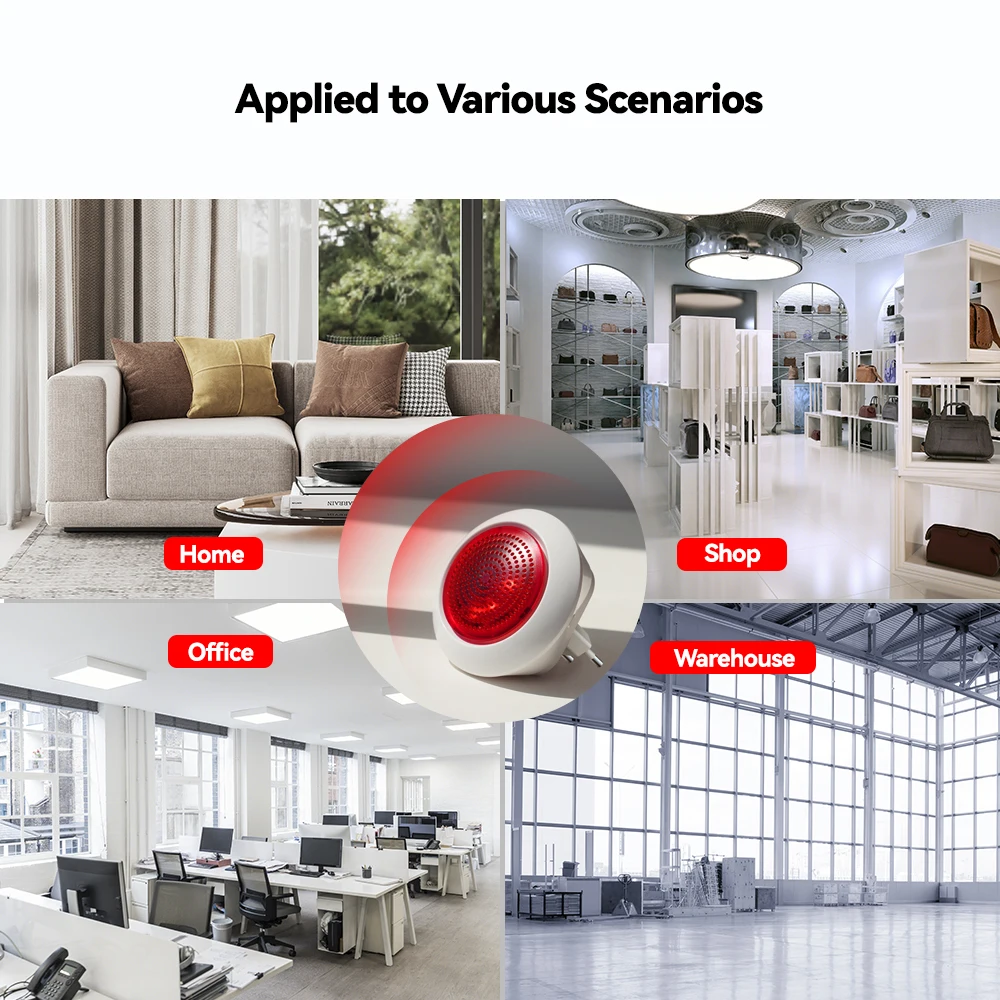 IAlarm 투야 지그비 3.0 사이렌 알람, 스마트 홈 보안 알람, 사운드 플래시 플러그 재생, 무선 사이렌 경적 연결 경보 시스템