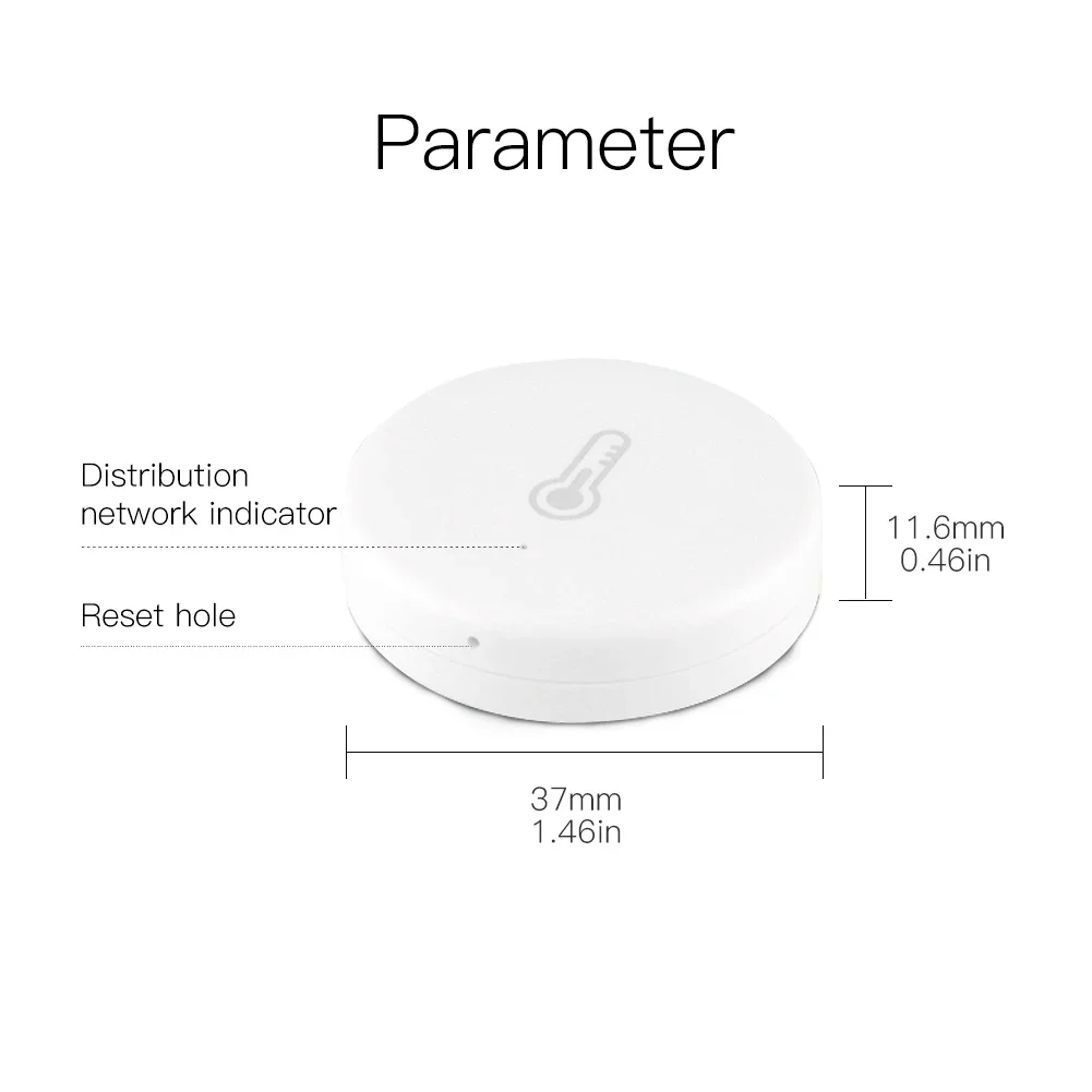 MOES ZigBee 스마트 온도 및 습도 센서, 배터리 구동 보안 미니 온도계 습도계, 투야 스마트 라이프 앱 포함