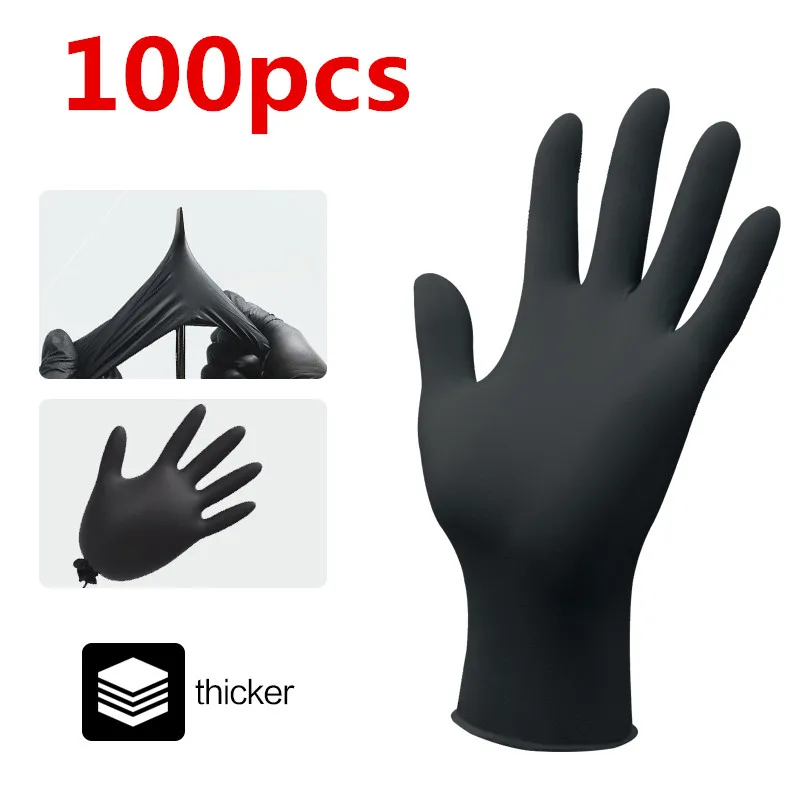 주방 라텍스 니트릴 장갑, 가정용 청소 미용 이발사, 식품 등급 케이크 베이킹 일회용 작업 장갑, 100 개, 20 개