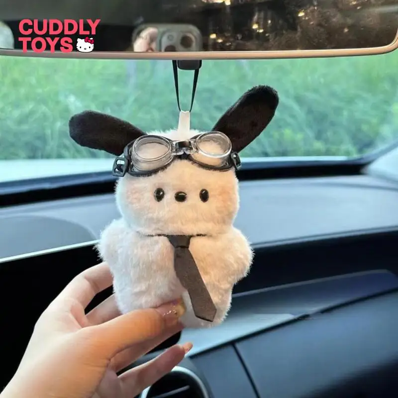 카와이 산리오 봉제 키 체인 포차코 열쇠 고리, 만화 인형 포차코 키 체인, 자동차 배낭 펜던트, 어린이 커플 크리스마스 선물