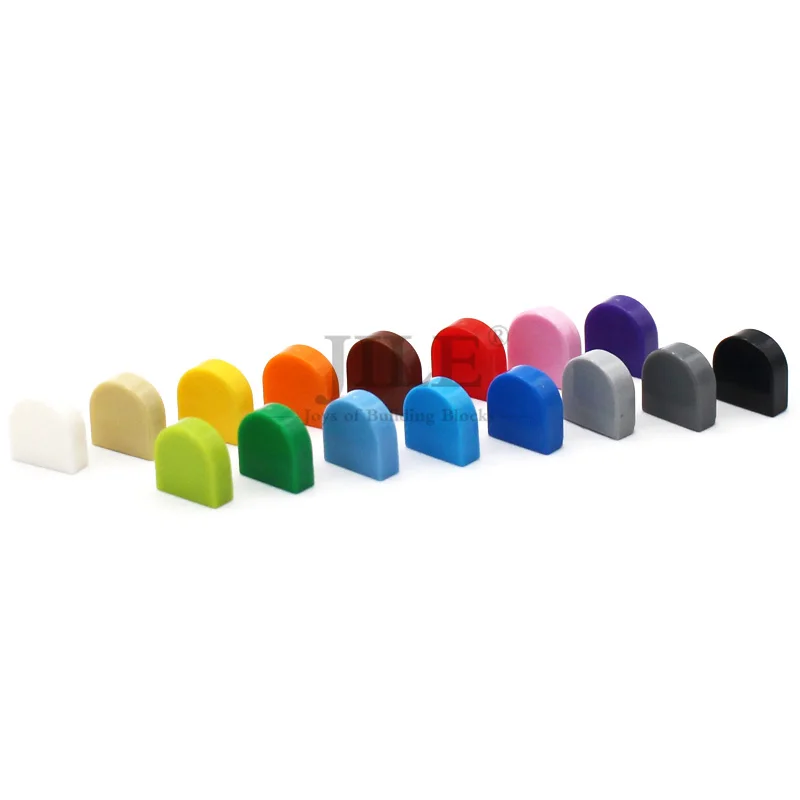 100pcs Moc 타일 라운드 1x1 반원 확장 24246 크리에이티브 조립 빌딩 블록 벽돌 호환 브랜드 교육 완구