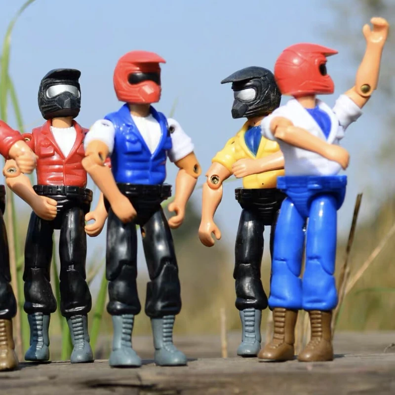 인형 소년 키즈 완구 100mm 작업자 피규어 1/14 RC 굴삭기 캡 및 트랙터 트럭 캡 모델 용 3.75 인치 분리형 회전 인형