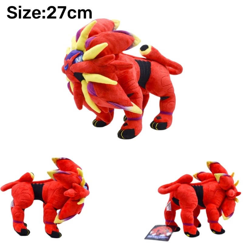 전설적인 포켓몬 봉제 장난감, 루기아스 루카리오 기라티나 코라이돈 자시안 솔가레오 피규어, 만화 부드러운 인형 장난감 선물