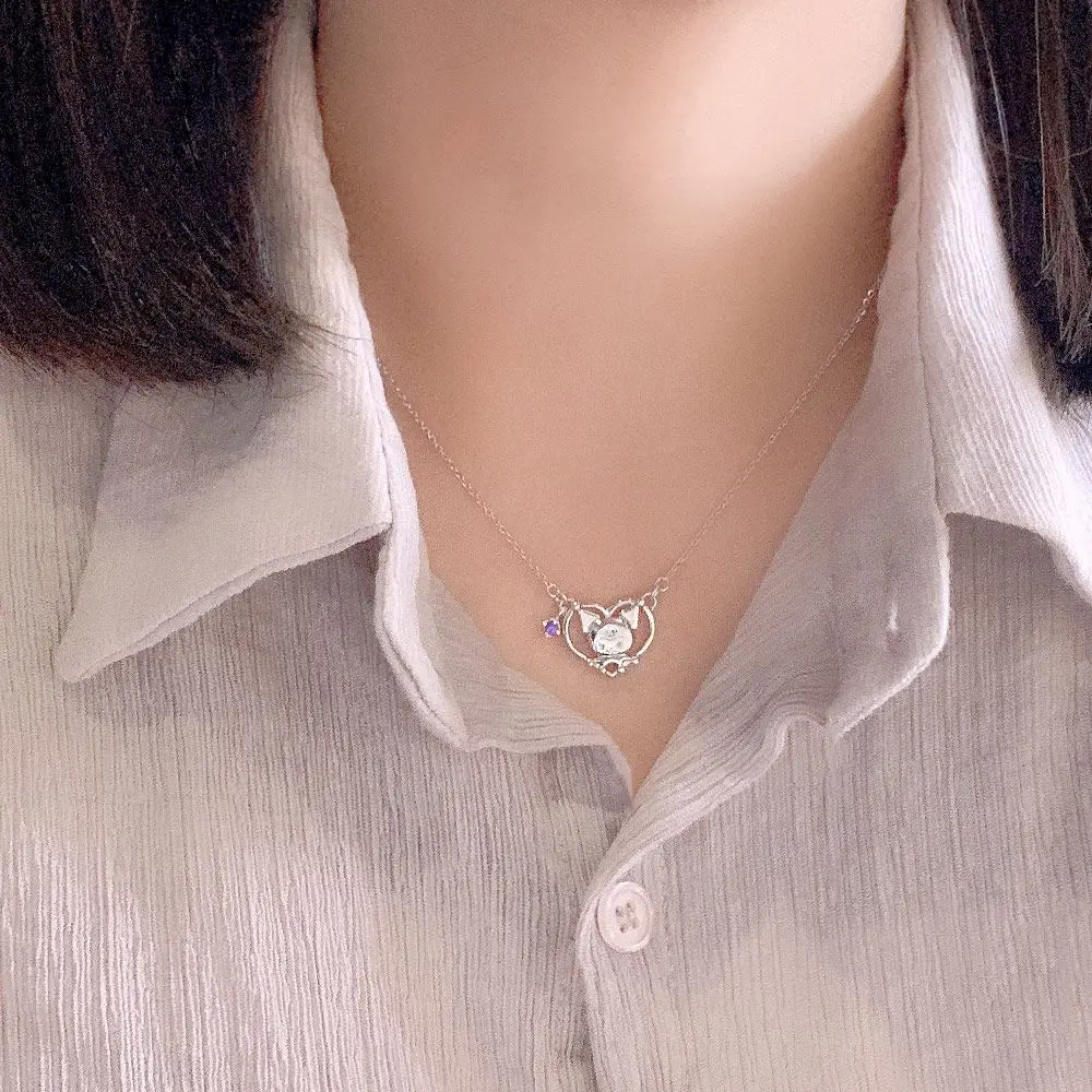 Y2K 쿠로미스 목걸이 반지, I.Love.Kuromis 목걸이, 귀여운 쥬얼리, 니치 패션, 만화 절묘한 쥬얼리, 친구 선물