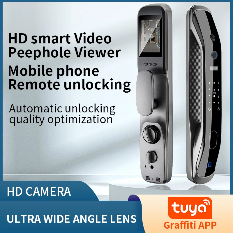 생체 지문 보안 스마트 도어락, 암호 전자 자물쇠, IC 카드 키 잠금 해제, APP 카메라 전자 잠금 장치, 신제품