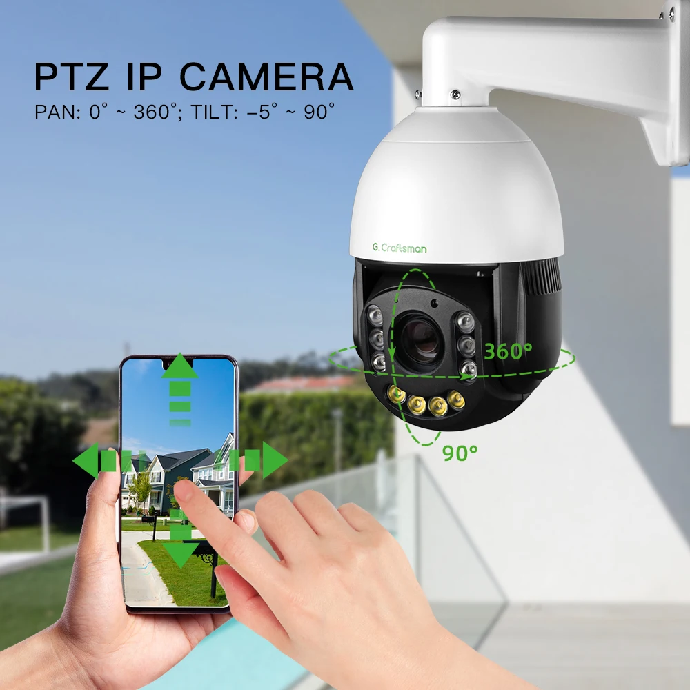 20X PTZ 4K IP 카메라 줌 4.7-94mm 듀얼 광원 POE 소니 센서 보안 CCTV 비디오 감시, Hikvision 호환