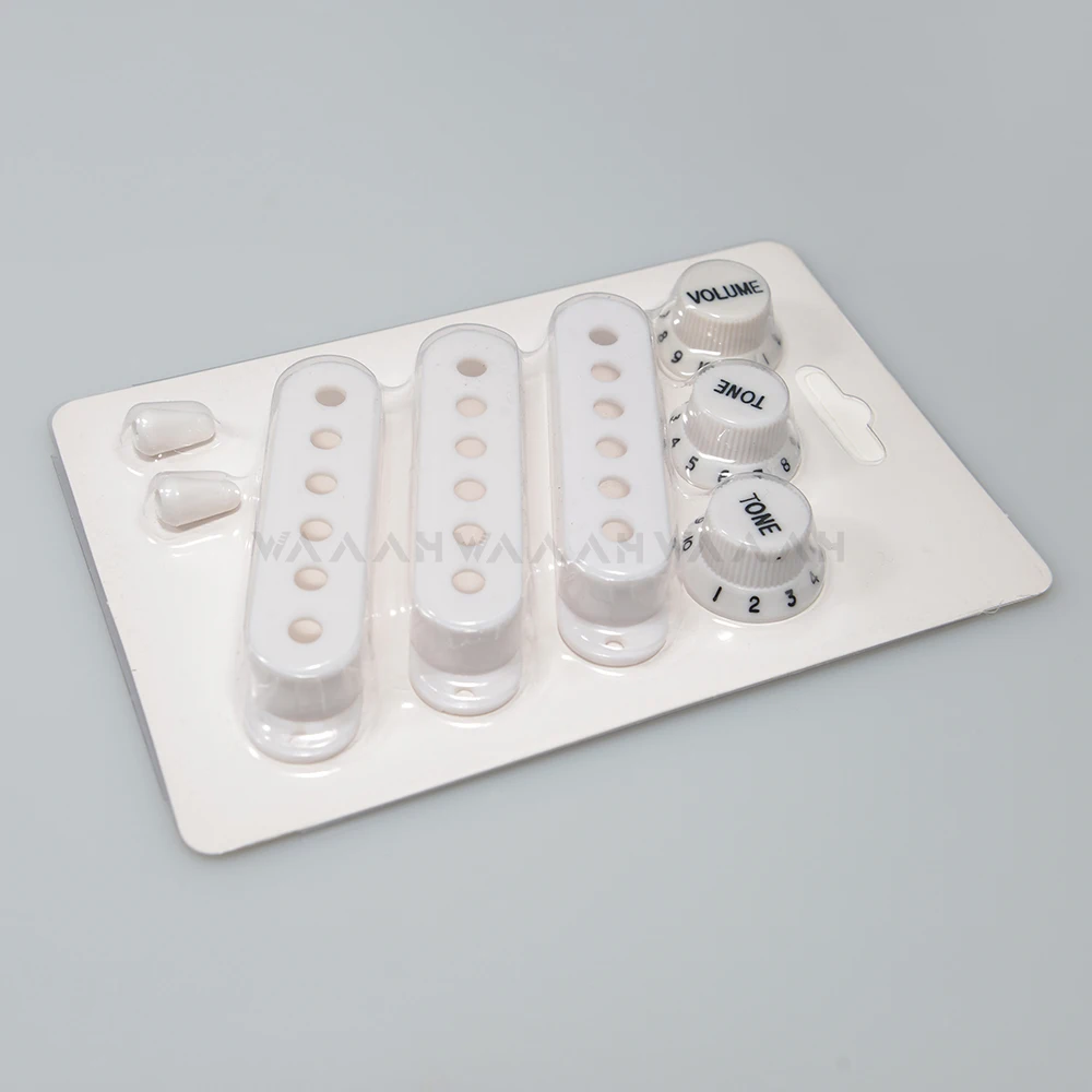 빈티지 화이트 싱글 코일 ST 기타 픽업 커버, 2 톤 1 볼륨 노브, 스위치 팁 부품 세트, 기타 부품