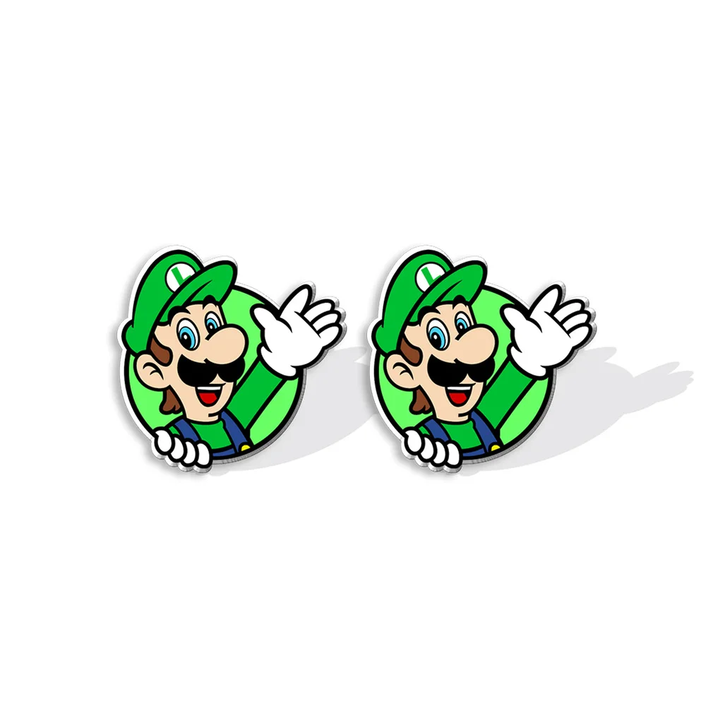 슈퍼 마리오 브라더스 만화 귀걸이 게임 루이기 요시 두꺼비 복숭아 액세서리, 애니메이션 피규어 아크릴 패션 귀걸이 생일 선물