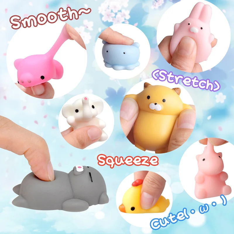 Kawaii Squishies Mochi 애니메이션 스퀴시 장난감, 스트레스 방지 공 짜기 파티, 생일 스트레스 해소 장난감, 50-5 개