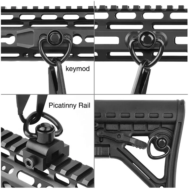 슬링 마운트 스위블 스터드 마운트 어댑터, Mlok 레일 퀵 릴리스 QD Ar15 라이플 벨트 버클 어댑터, 사냥 총 액세서리, 1.25 인치