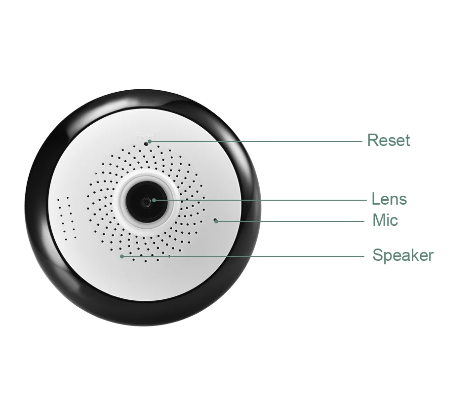 1080P ICSee 파노라마 WIFI 카메라, 360 도 보안 보호 CCTV 감시, 무선 미니 어안 카메라, 실내