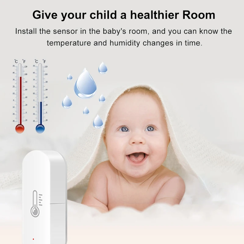 IHSENO 투야 와이파이 온도 습도 센서, 스마트 라이프 앱 모니터, 스마트 홈, 알렉사 구글 홈으로 작동, 허브 불필요