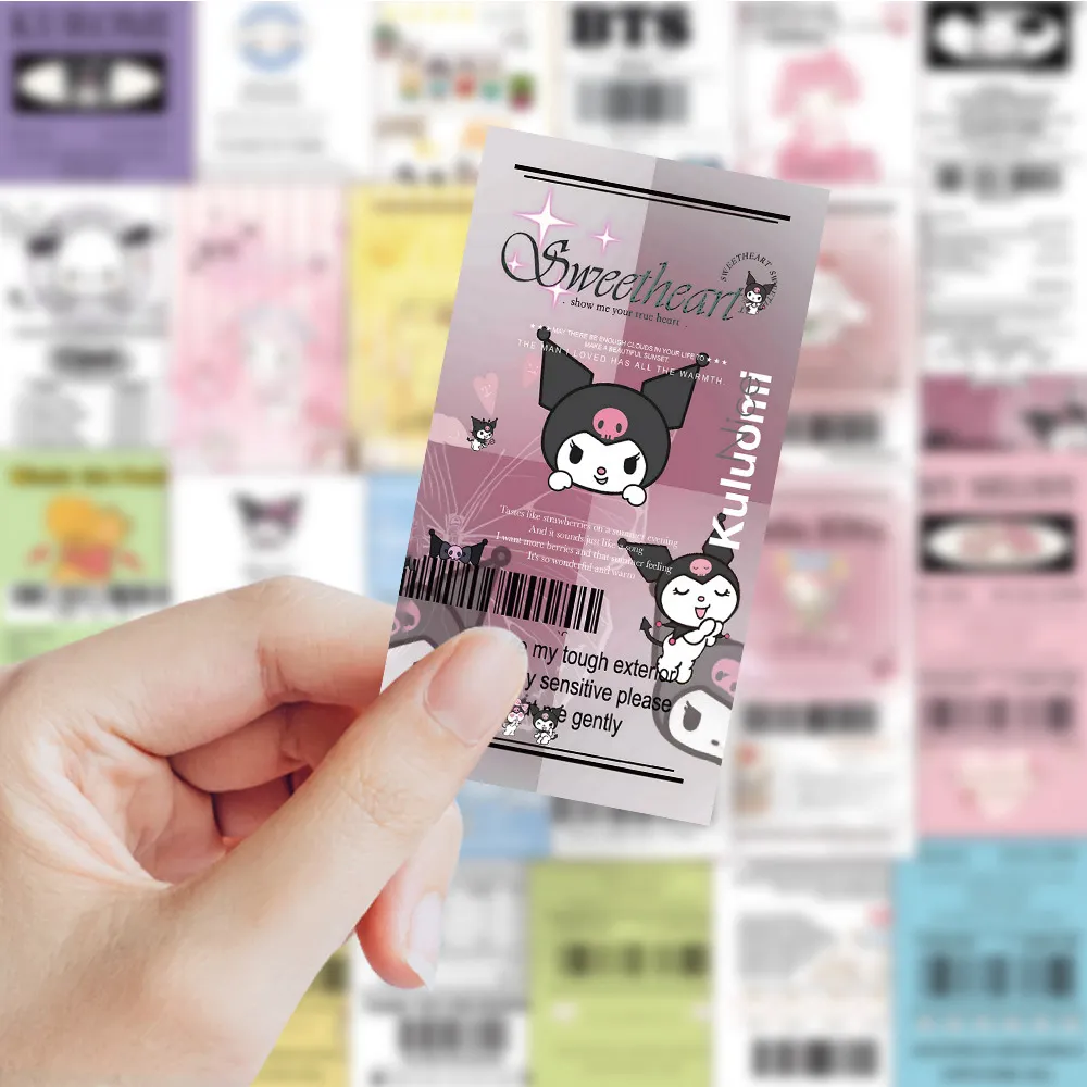 귀여운 산리오 씰링 스티커 10/30/60 개, 미적 만화 헬로 키티 마이 멜로디 쿠로미 데칼 카와이 애니메이션 스티커 어린이 소녀용