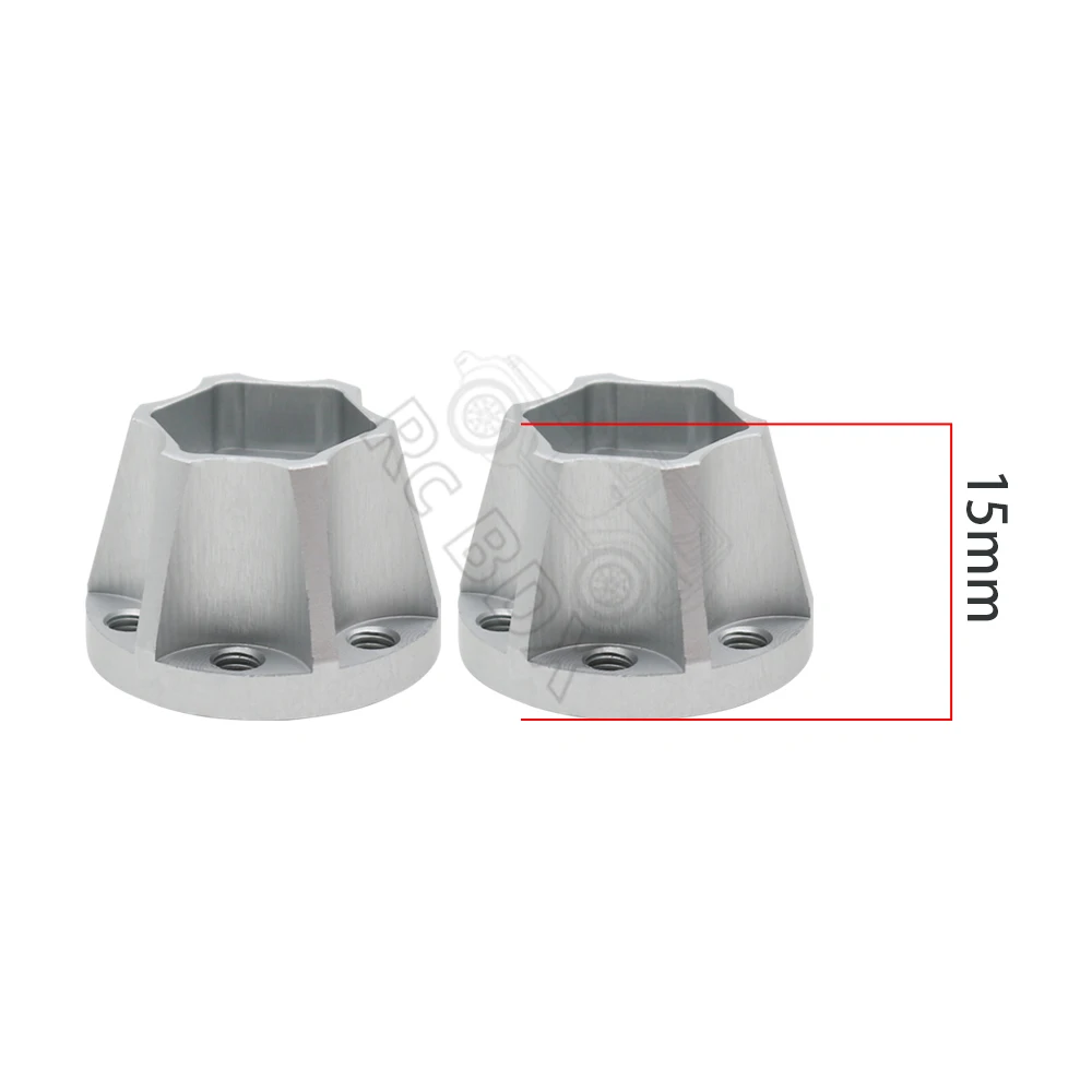 알루미늄 12mm 육각 허브 휠 확대 어댑터 2 개, 1.9 2.2 인치 휠 림 축 SCX10 RBX10 Yeti Wraith 90056 TRX4 TRX6