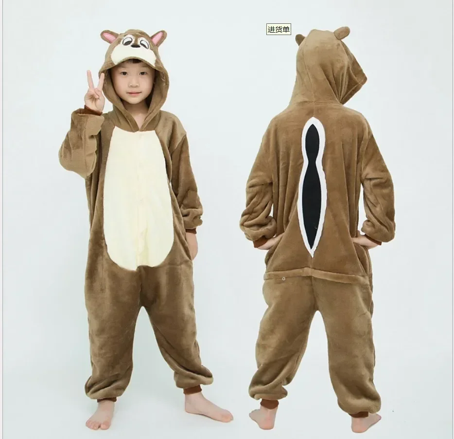 디즈니 릴로 & 스티치 소년 소녀 원피스 잠옷 세트, 애니메이션 인형 스티치 겨울 동물 잠옷, 만화 코스프레 코스튬