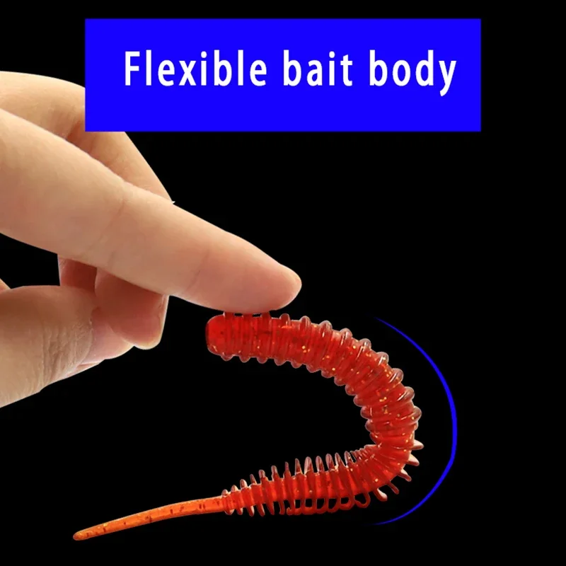 웜 소프트 낚시 미끼 지그 워블러, 새우 냄새 첨가제, 실리콘 인공 미끼, 배스 잉어 페스카 태클, 6cm, 1.3g, 10 개/로트