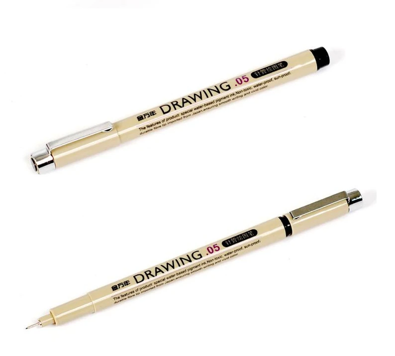 피그먼트 라이너, 피그마 미크론 잉크 마커펜, 0.05, 0.1, 0.2, 0.3, 0.4, 0.5, 0.7 개의 다른 팁, 검정색, 파인라이너 스케치 펜, 0.8 개