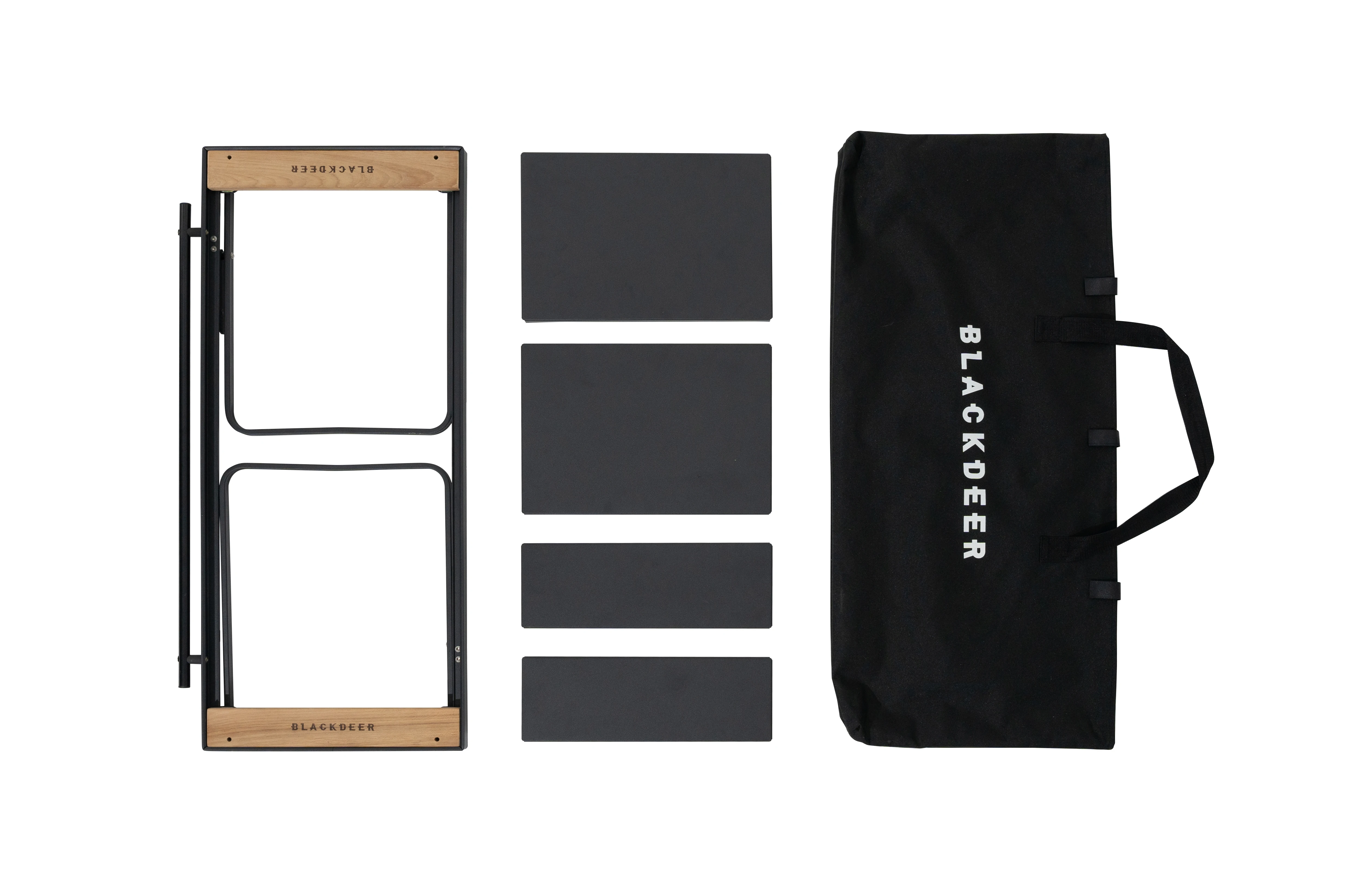 BLACKDEER 캠핑용 접이식 알루미늄 합금 IGT 테이블, 다기능 휴대용 바베큐 그릴 우드 테이블, 야외 피크닉 낚시