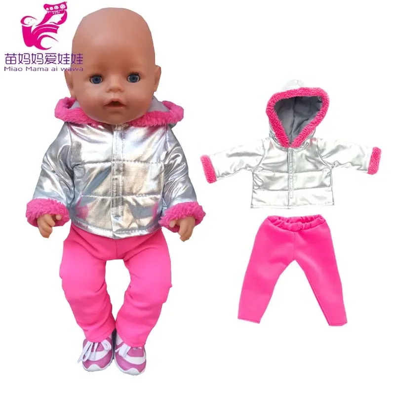 43cm 신생아 인형 의류 후드 코트, 18 인치 미국 및 소녀 인형 재킷, 어린이 장난감 의상
