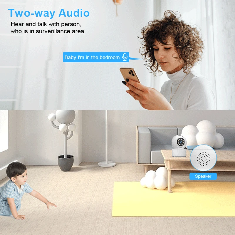 스마트 HD 3MP 클라우드 무선 IP 카메라, 지능형 자동 추적, 인간 가정 보안 감시, CCTV 네트워크 와이파이 카메라