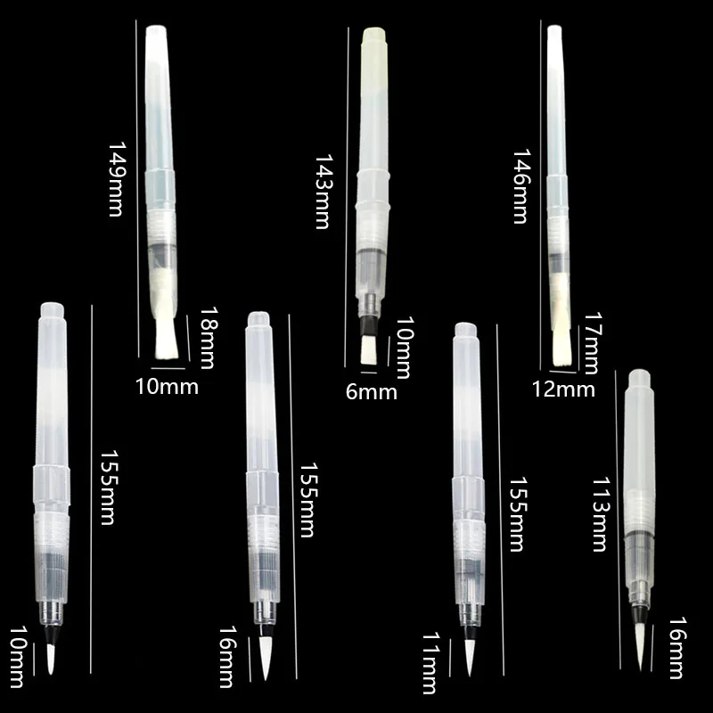 수채화 브러시 펜, 리필 가능한 수채화 브러시 펜, 수채화 페인팅용 물 페인트 브러시, 7 개