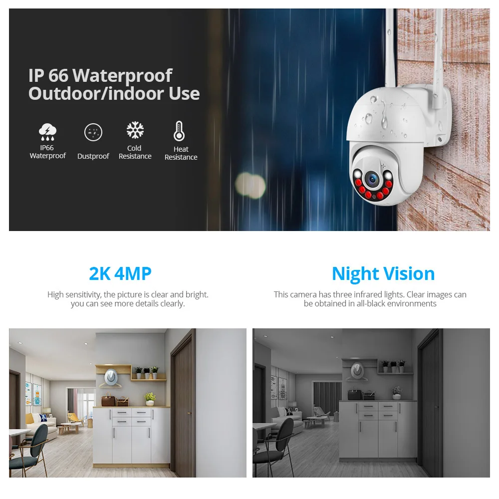 KERUI Full HD 8 채널 무선 NVR 보안 WIFI IP 카메라 시스템 키트, 2K 4MP 6MP, 야외 감시 CCTV 오디오 비디오 레코더