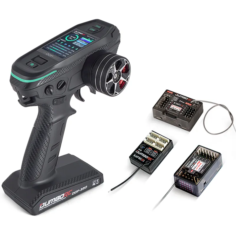 DUMBORC DDF-350 RC 리모컨, 자동차 보트용 HD 스크린 리시버 디지털 라디오 송신기, 10 채널, 2.4Ghz