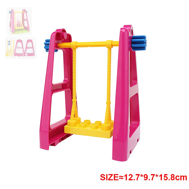 대형 빌딩 블록 욕실 가구 욕조 싱크 거울 테이블과 의자 화장실 침대 음식 꽃 나무 어린이 선물, 도시