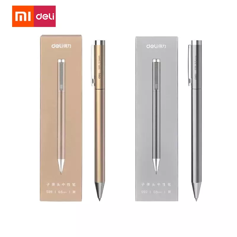 Xiaomi-Deli 메탈 사인 펜 골드/실버 젤 펜, 0.5mm 리필, PREMEC 부드러운 리필, 미쿠니 일본 잉크, 검정, 학교 Mi 펜 title=Xiaomi-Deli 메탈 사인 펜 골드/실버 젤 펜, 0.5mm 리필, PREMEC 부드러운 리필, 미쿠니 일본 잉크, 검정, 학교 Mi 펜 