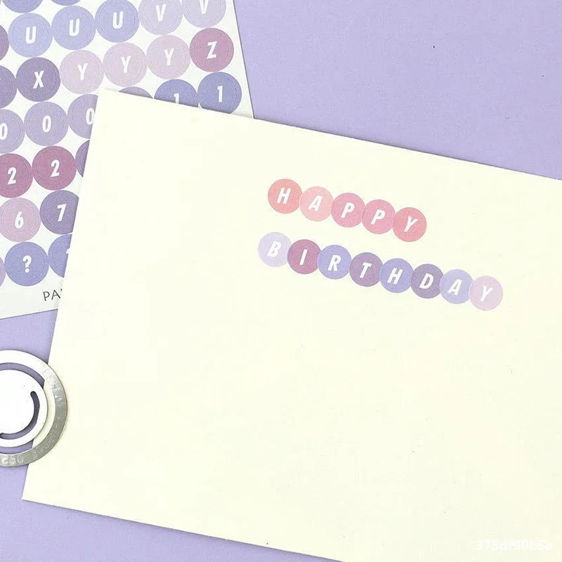 카와이 알파벳 문자 스티커 DIY 스크랩북 플래너 저널 라벨 장식 한국어 문구 사무용품, 4 장