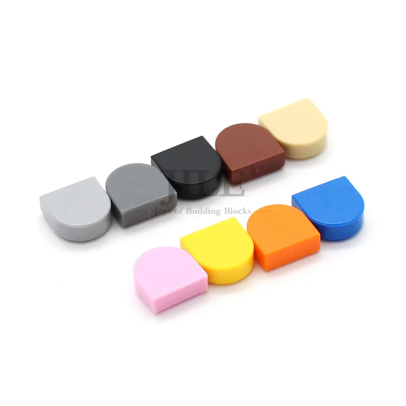 100pcs Moc 타일 라운드 1x1 반원 확장 24246 크리에이티브 조립 빌딩 블록 벽돌 호환 브랜드 교육 완구