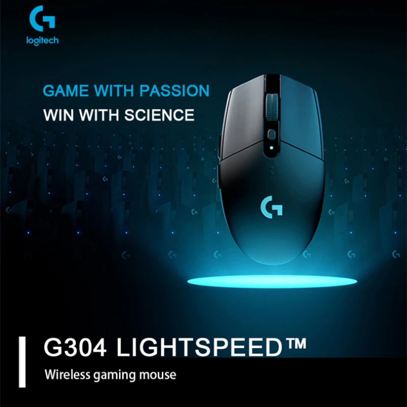 로지텍 G304 LIGHTSPEED 무선 게이밍 마우스, 12000 DPI, 노트북 액세서리, 드라이버 버전 없음