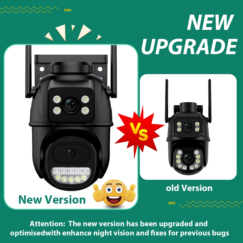 듀얼 렌즈 듀얼 스크린 야외 무선 카메라 Ai 자동 추적 CCTV 보안 비디오 감시, 8MP 4K 와이파이 거리 IP 카메라