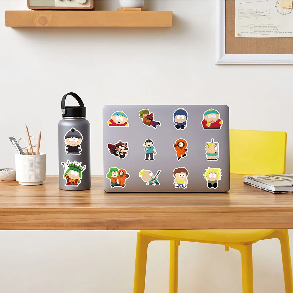 어린이 만화 데칼 장난감 DIY 노트북 스케이트보드 자동차 방수 스티커, 귀여운 선물, 남쪽 공원 스티커, 10 개, 30 개, 50 개, 100 개