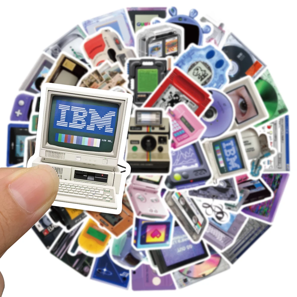 VSCO 레트로 게임 콘솔 테이프 디스크 그래피티 스티커, 자전거 DIY 오토바이 자동차 수하물 기타 노트북 스케이트보드 스티커, 50 개
