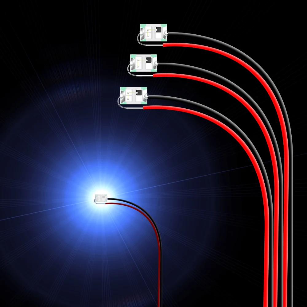 0805 마이크로 LED 깜박이는 SMD DIY, 3V LED 깜박이는 LED 모델 제작, SMD 램프, 20cm 와이어 모델, 빌딩 모델 재료, 5 개