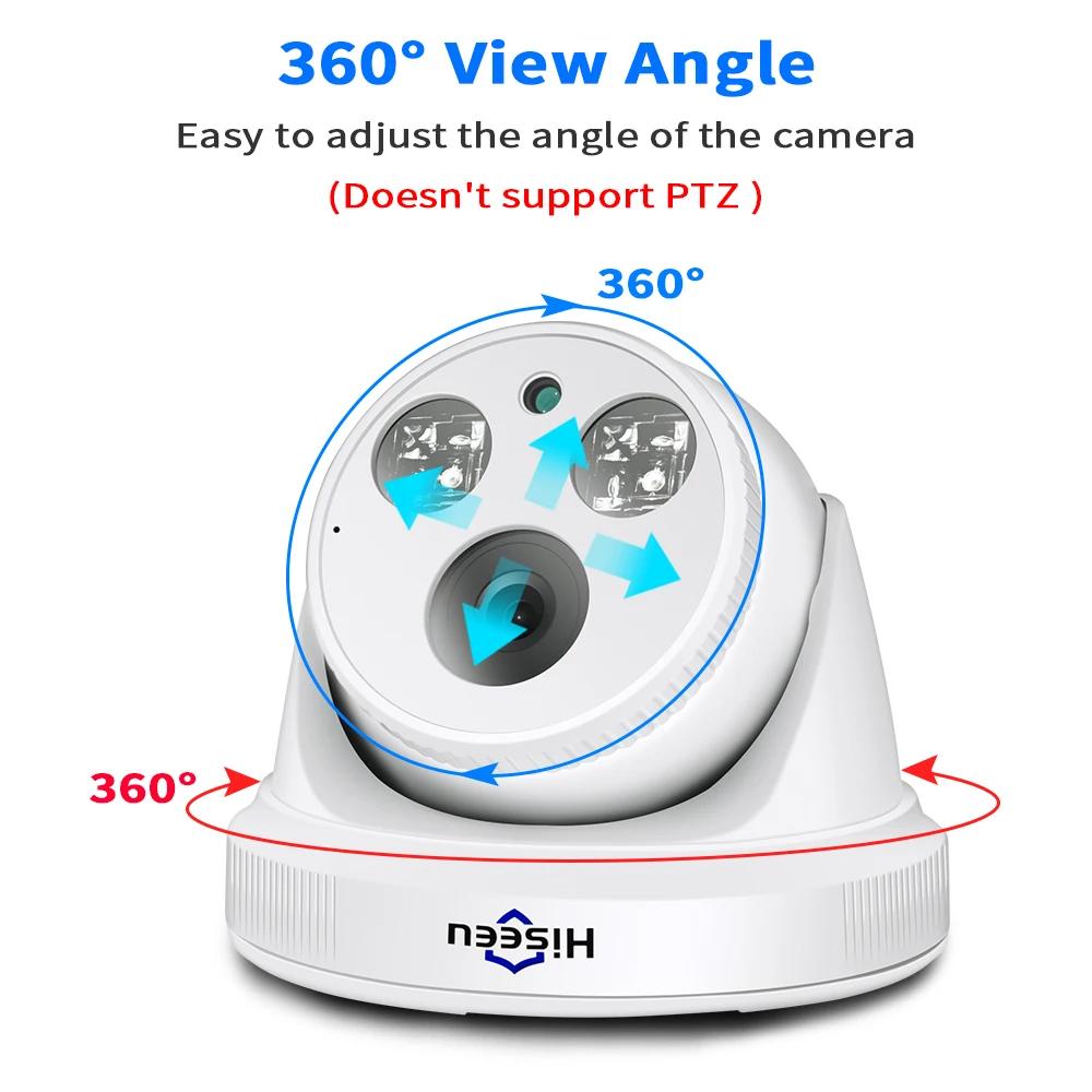 Hiseeu POE IP 카메라, POE NVR 2.8 렌즈, 앱 뷰 30fps, 1536P 나이트 비전, P2P 모션 감지, 3MP, 5MP, H.265 돔 카메라