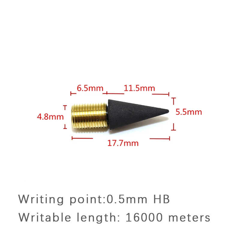 교체 가능한 영원한 연필 펜촉 10/20/50Pcs 무제한 쓰기 영원한 펜을위한 연필 팁 헤드 잉크 펜 없음