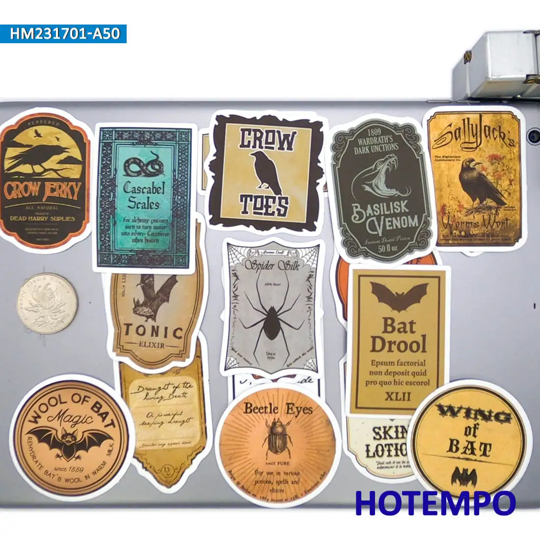 20/30/50 개, 마법의 물약 라벨 스티커, 레트로 마법사 연금술, 재밌는 데칼, 병, 수하물, 자전거, 자동차, 노트북, 전화, 유리, 컵, 스케이트 보드, 오토바이, 스티커 장난감