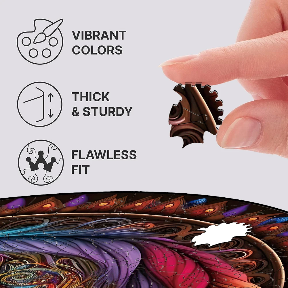 나무 퍼즐 만다라 말 3D 나무 직소 퍼즐 레트로 장난감, 나무 동물 퍼즐 보드 게임, 나무 선물 상자