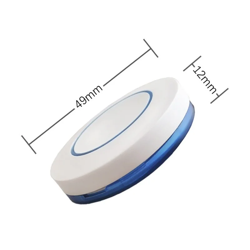 무선 원격 제어 1 버튼 라운드 원격 제어 스위치, EV1527 칩 학습 유형, 자유롭게 붙여넣기, 3V 433Mhz