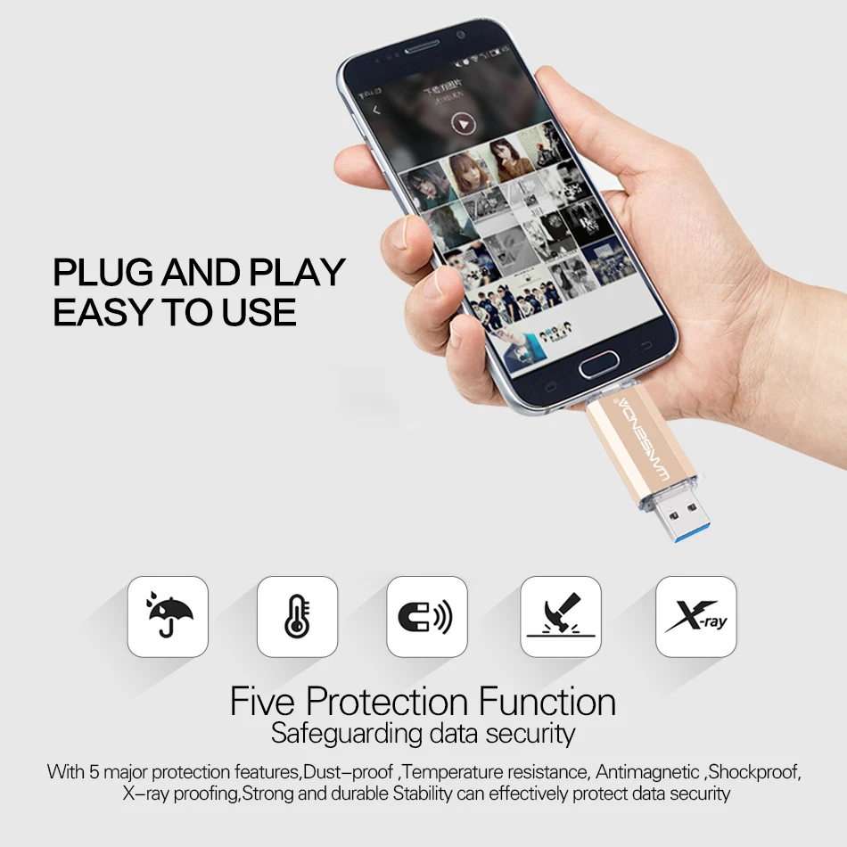 Hotsale WANSENDA OTG USB 플래시 드라이브 유형 C 펜 드라이브 유형 C 장치를위한 512GB 256GB 128GB 64GB 32GB 16GB USB 지팡이 3.0 Pendrive