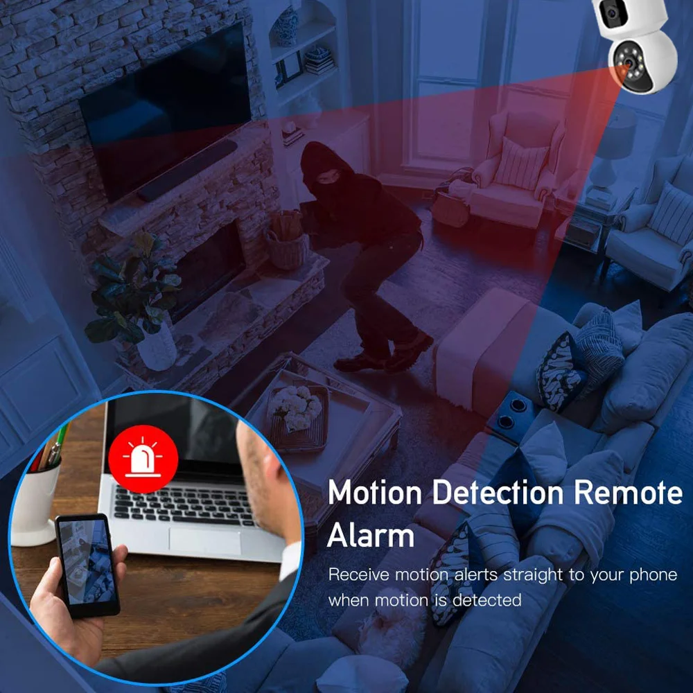 듀얼 렌즈 와이파이 IP 카메라 CCTV 360 ° PTZ 스마트 홈 보안 보호 비디오 모니터, 아기 보모 반려동물 실내 감시 캠, 4MP