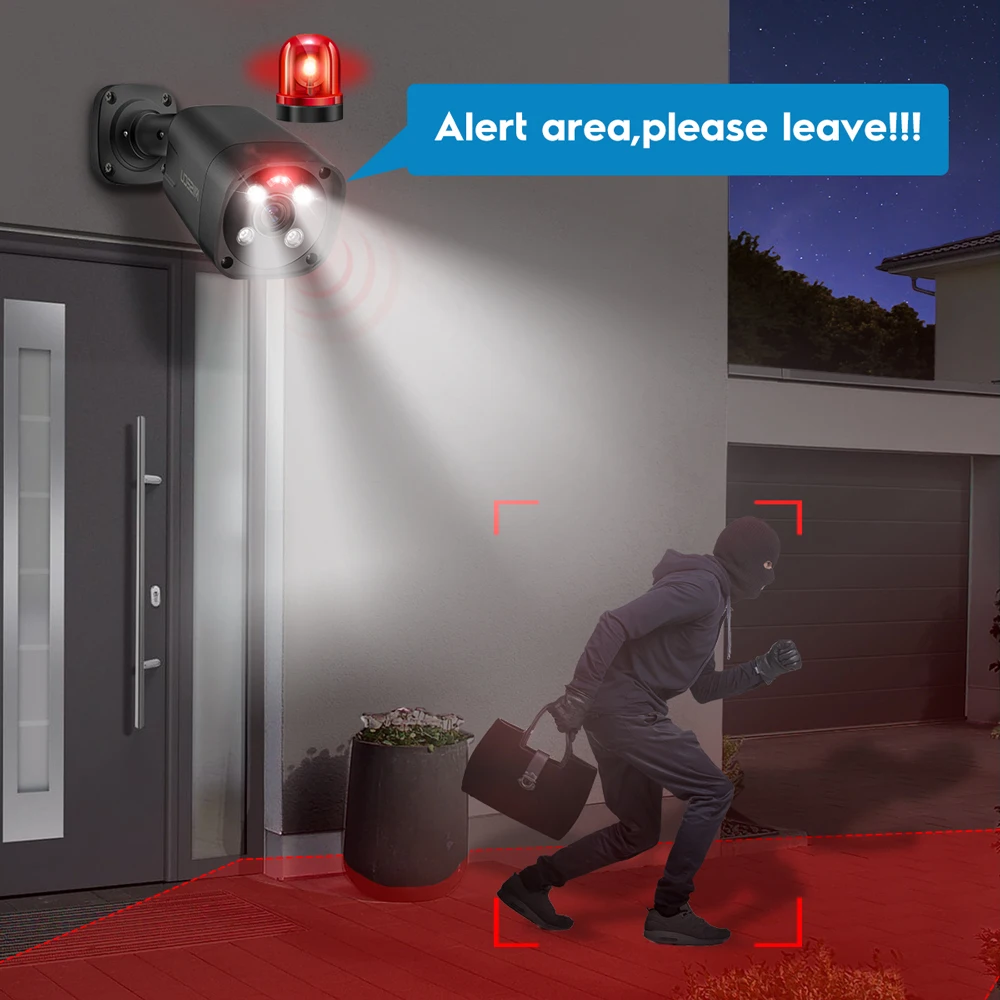 MISECU UHD POE IP 카메라, 4K 보안 카메라, Ai 인간 감지, 컬러 야간, 양방향 오디오, 야외 비디오 감시, Onvif XMeye, 8MP