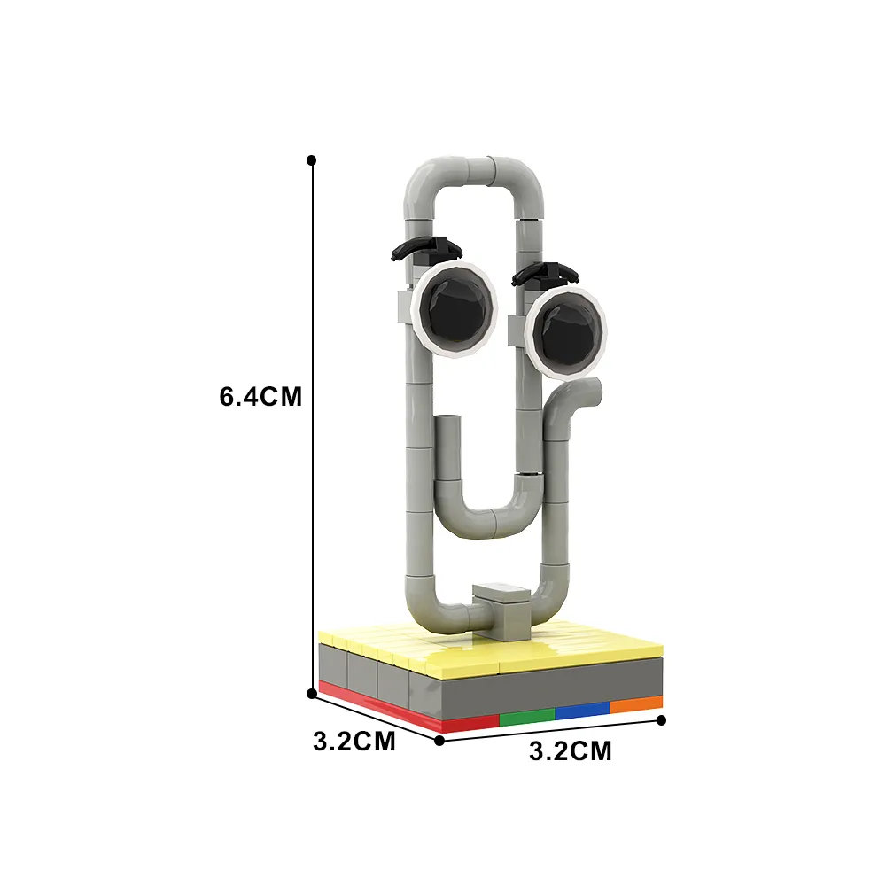 Gobrics MOC Clippy 세계 모델 벽돌 빌딩 블록 세트, 어린이 생일 선물, 교육용 장난감