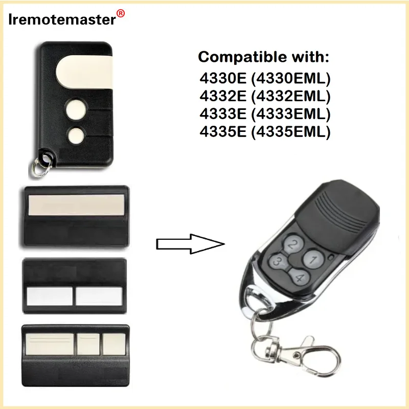 차고 문짝 리모컨 송신기, 4330E, 4332E, 4333E, 4335E, 4335EML, 433MHz 게이트 문짝 title=차고 문짝 리모컨 송신기, 4330E, 4332E, 4333E, 4335E, 4335EML, 433MHz 게이트 문짝 