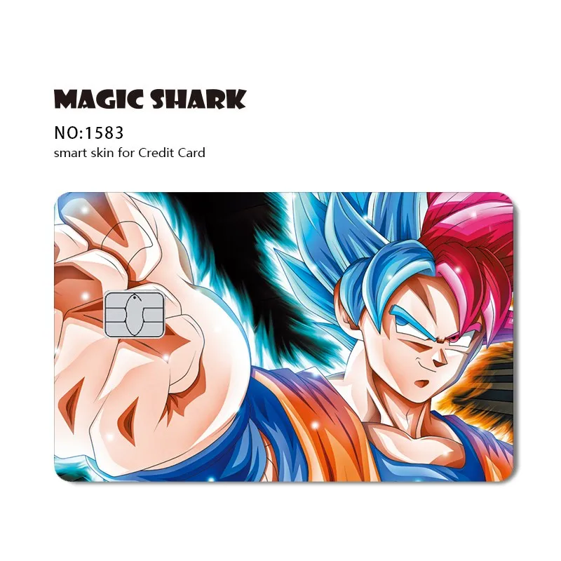 애니메이션 드래곤볼 슈퍼 손오공 베지터 사이어인 스티커 필름 스킨, 버스 카드 신용 직불 은행 카드용 대형 소형 칩 없음