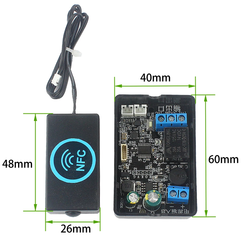 휴대폰 NFC 유도 릴레이 모듈 DC10V-120V 지문 액세스 컨트롤패널 IC 카드 컨트롤러, 자동차 문짝 잠금 해제 DIY