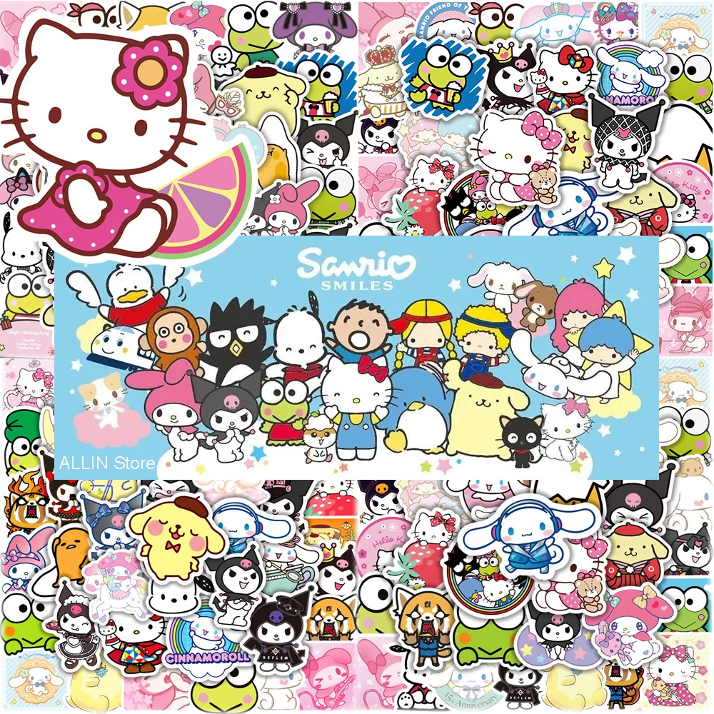 50/100pcs Kawaii 만화 Sanrio 스티커 미적 헬로 키티 내 멜로디 Kuromi 데칼 장식 귀여운 스티커 소녀 title=50/100pcs Kawaii 만화 Sanrio 스티커 미적 헬로 키티 내 멜로디 Kuromi 데칼 장식 귀여운 스티커 소녀 